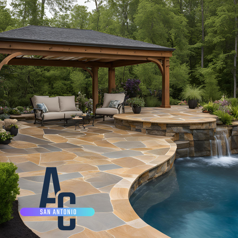 Flagstone Pool Decking San Antonio