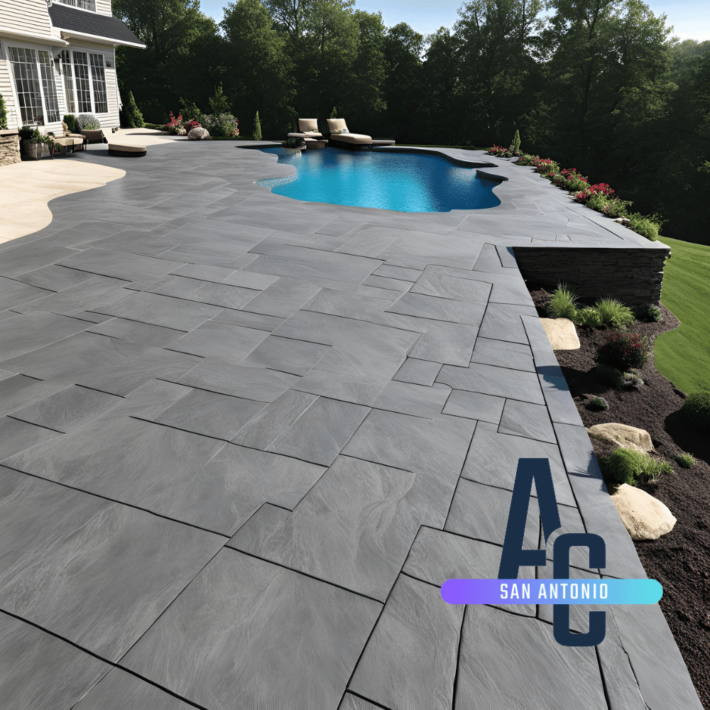 Pool Deck Slate Finish San Antonio