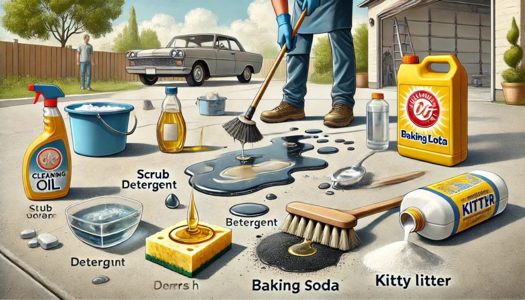 Clean Oil from Concrete Driveway