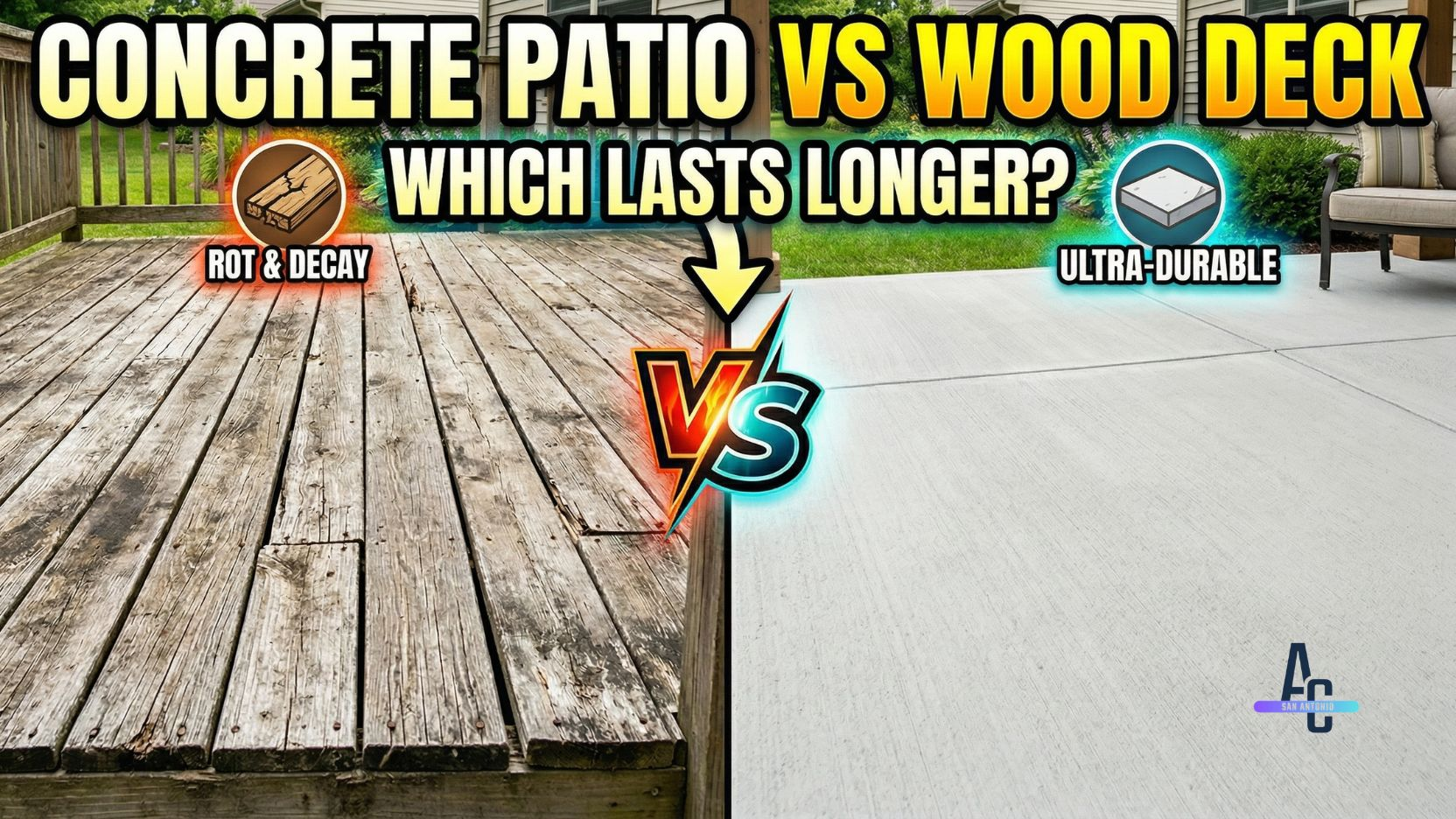 Concrete Patio vs Wood Deck Which Lasts Longer Concrete Patio vs Wood Deck Which Lasts Longer