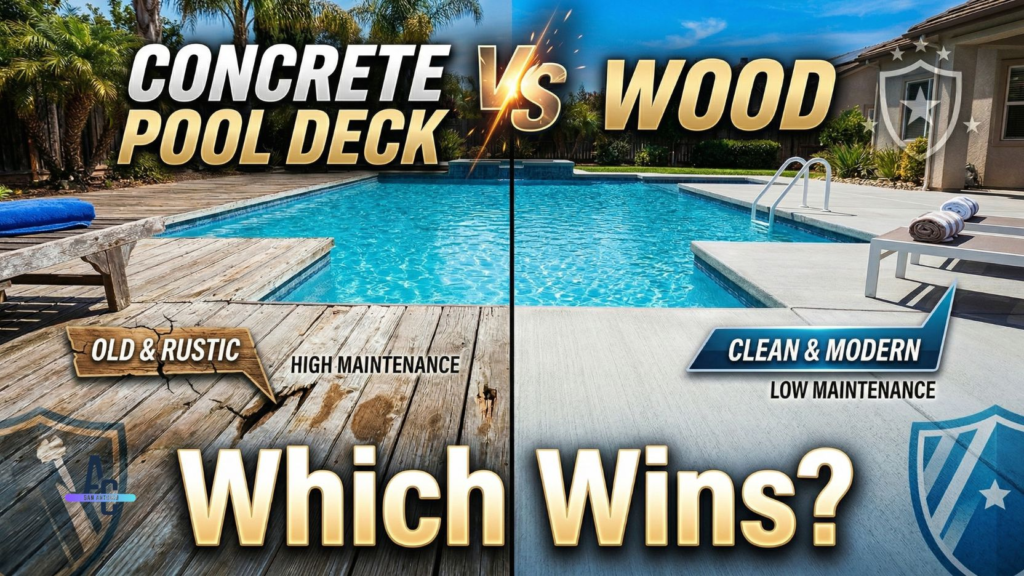 Concrete Pool Deck VS Wood Which Wins