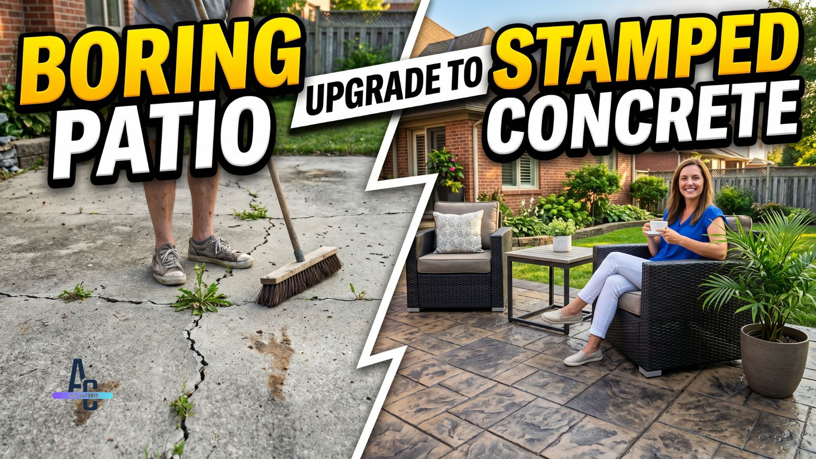 Boring Patio Upgrade to Stamped Concrete