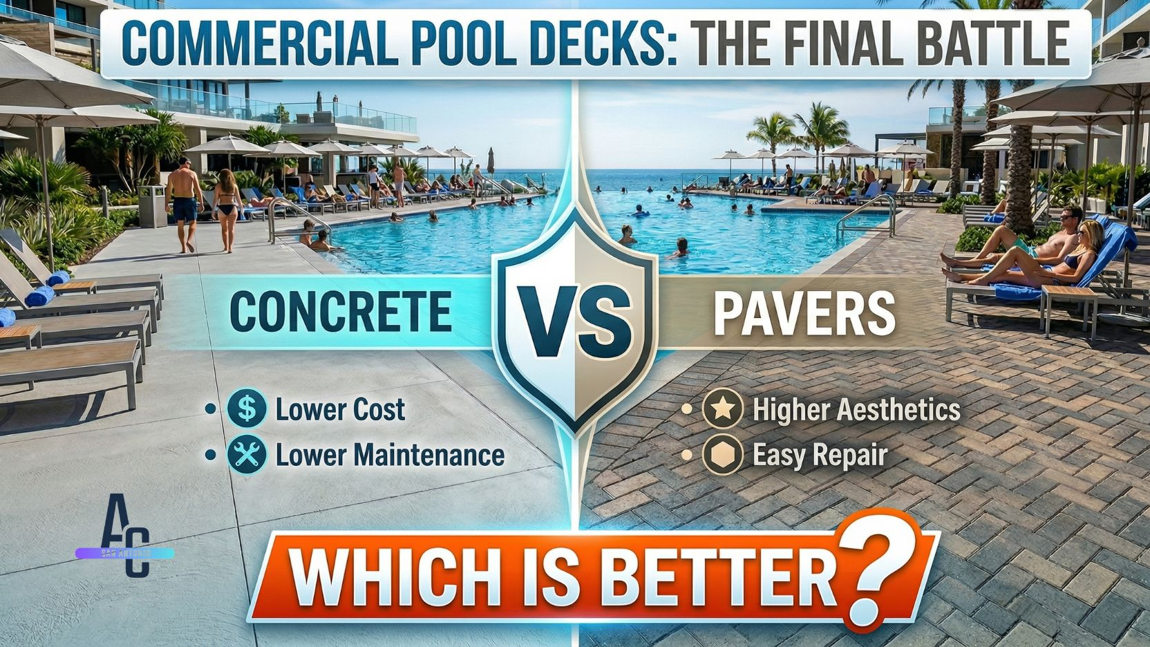 Concrete vs Pavers for Commercial Pool Decks