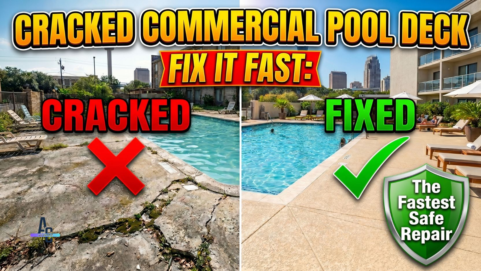 Cracked Commercial Pool Deck Fix It Fast