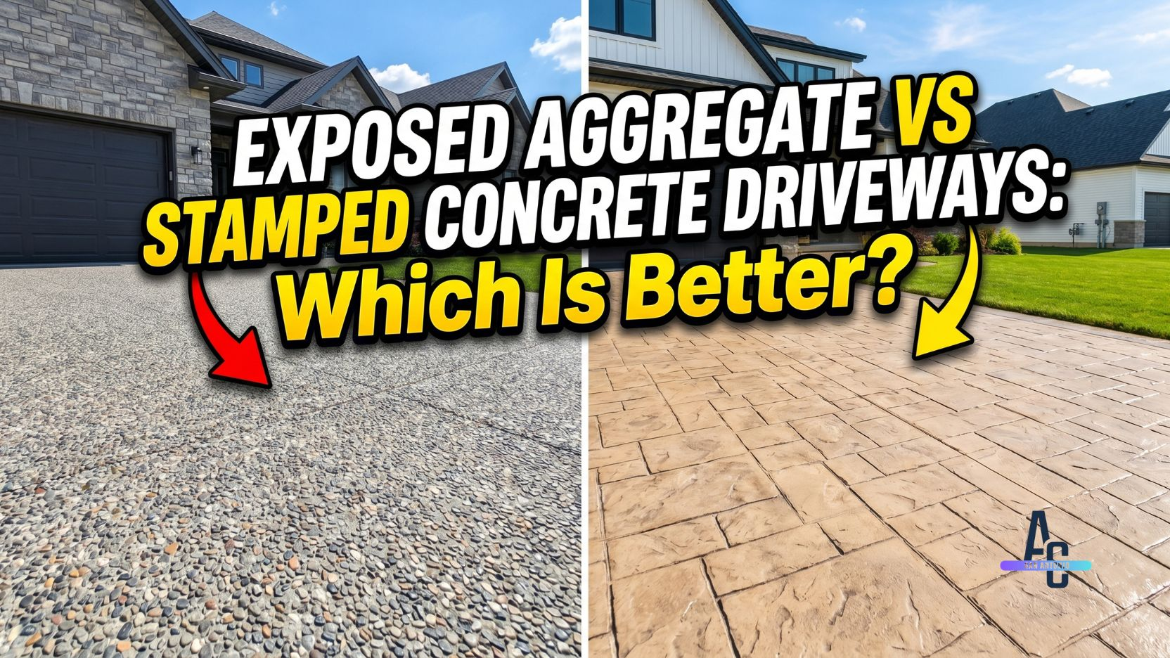 Exposed Aggregate vs Stamped Concrete Driveways
