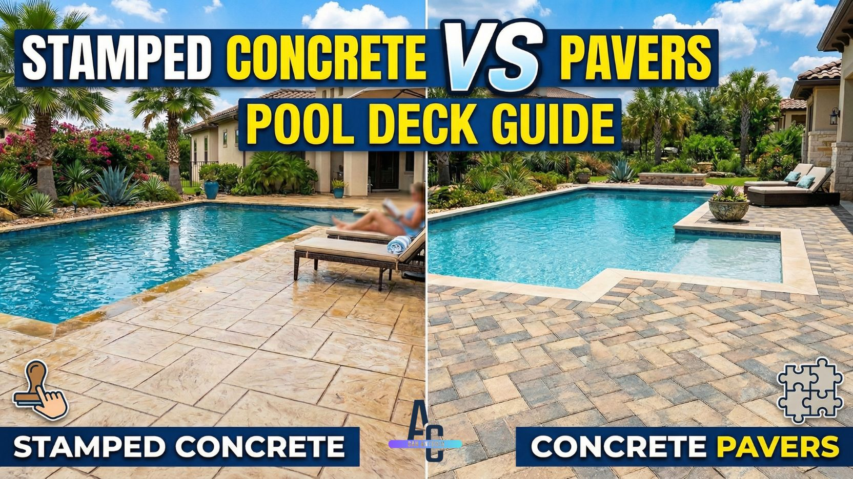 Stamped Concrete vs Pavers Pool Deck Guide