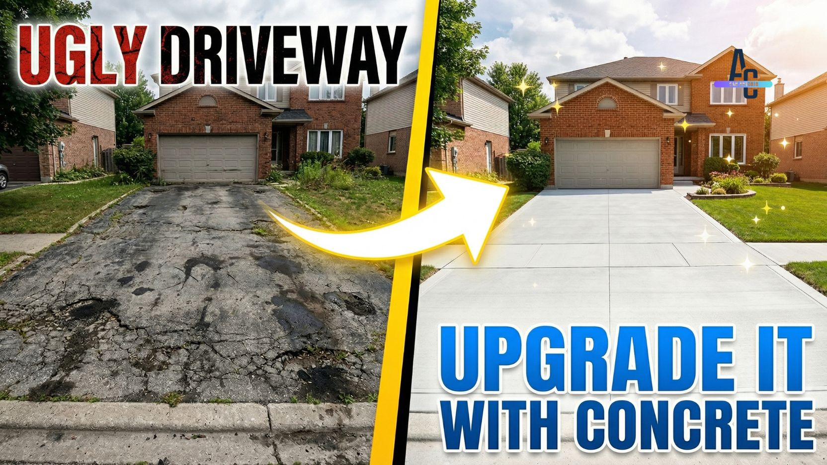 Ugly Driveway Upgrade It With Concrete