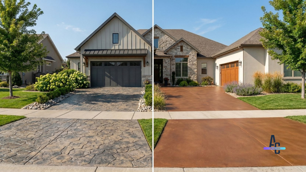 Stamped vs Stained Concrete Driveways