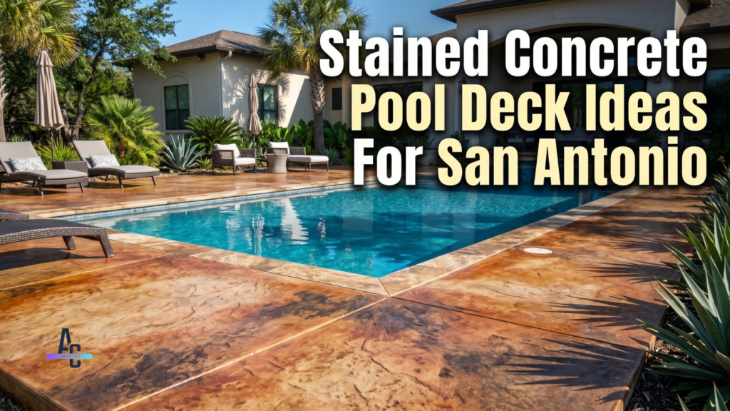 Stained Concrete Pool Deck Ideas For San Antonio
