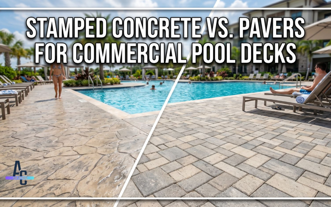 Stamped Concrete VS. Pavers For Commercial Pool Decks