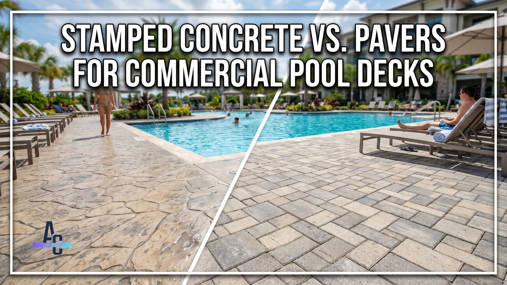 Stamped Concrete VS. Pavers For Commercial Pool Decks