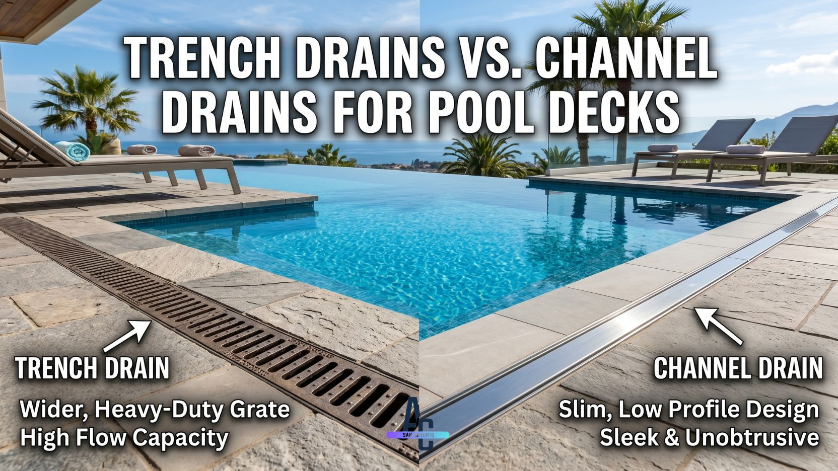 Trench Drains VS. Channel Drains For Pool Decks