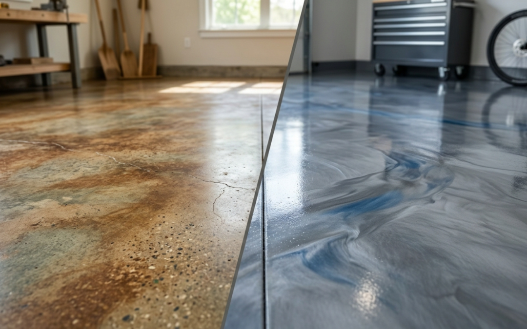 Concrete Staining VS Epoxy Flooring | Pros And Cons