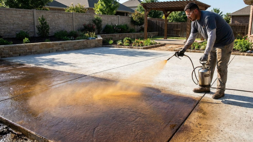 Can you stain an existing concrete patio?